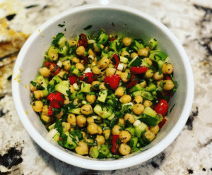 a photo of a healthy chickpea salad
