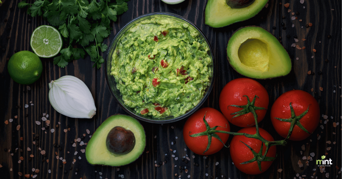 Chunky guacamole is healthy and delicious